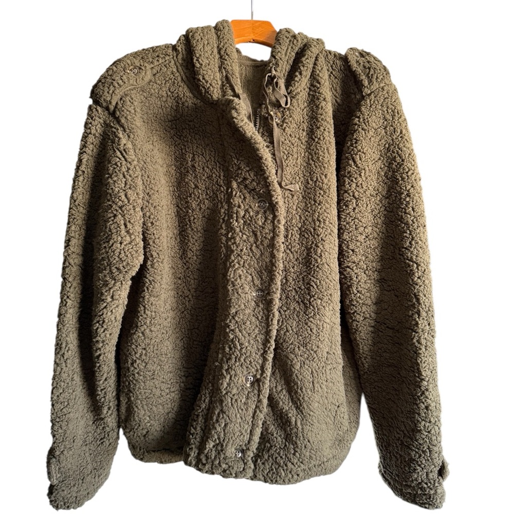 Cozy Olive Green Teddy Jacket